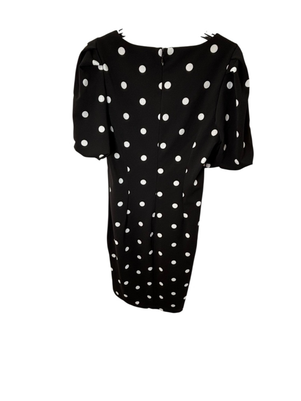 NY&C Black & White Polka Dot Kentucky Derby Midi Short Slv Dress Women’s Size M - Picture 3 of 7